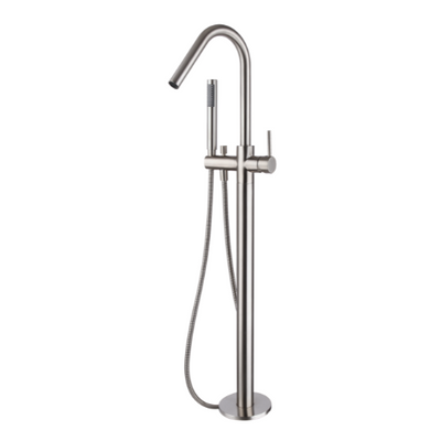 Modern National Star Freestanding Bath Mixer With Hand Shower Brushed Chrome
