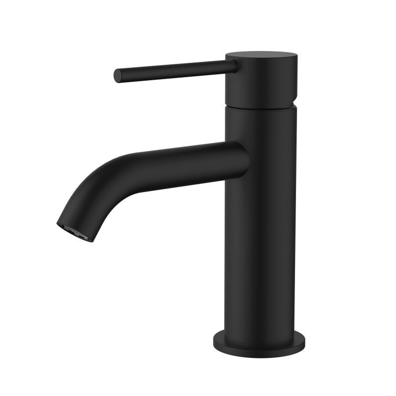 Modern National Star Mini Basin Mixer Curved Spout Matte Black