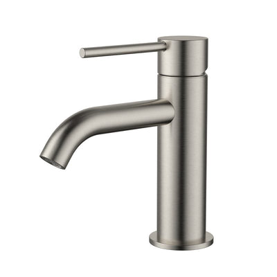 Modern National Star Mini Basin Mixer Curved Spout Brushed Nickel