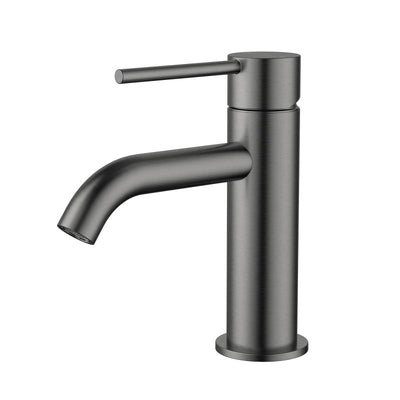 Modern National Star Mini Basin Mixer Curved Spout Gun Metal