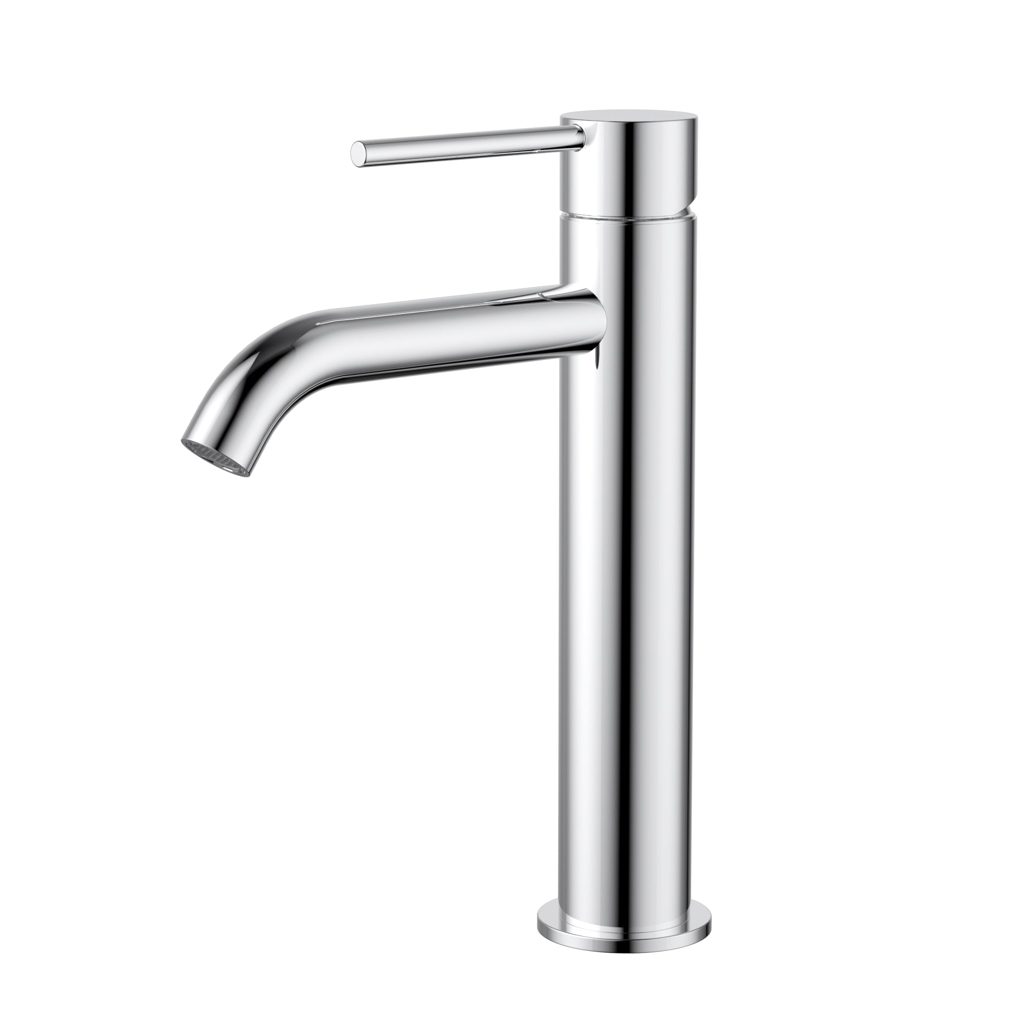 Modern National Star Mini Mid Rise Basin Mixer Curved Spout Chrome