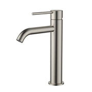 Modern National Star Mini Mid Rise Basin Mixer Curved Spout Brushed Nickel