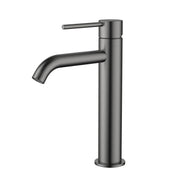 Modern National Star Mini Mid Rise Basin Mixer Curved Spout Gun Metal