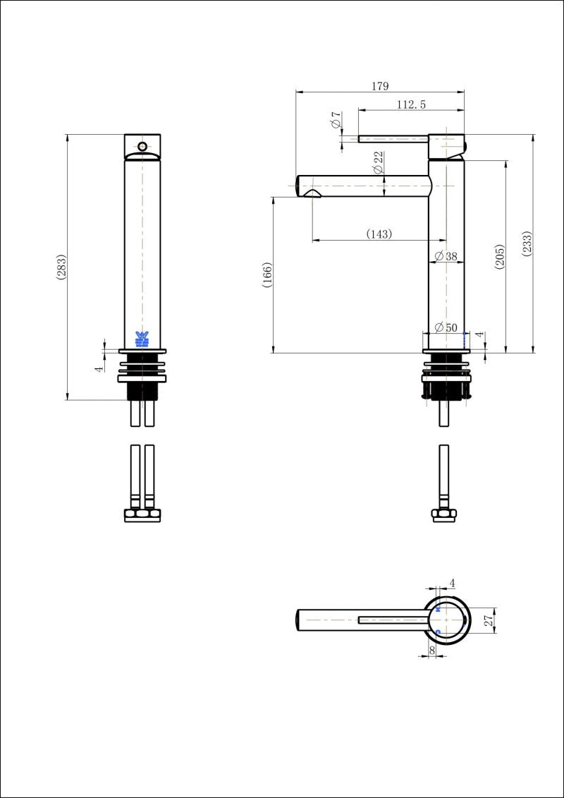 Modern National Star Mini Mid Rise Basin Mixer Brushed Chrome