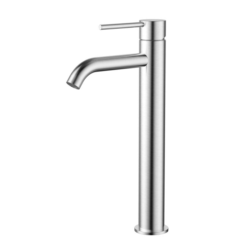 Modern National Star Mini High Rise Basin Mixer Curved Spout Brushed Chrome