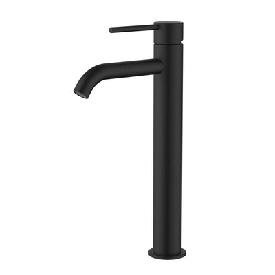 Modern National Star Mini High Rise Basin Mixer Curved Spout Matte Black