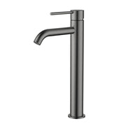 Modern National Star Mini High Rise Basin Mixer Curved Spout Gun Metal