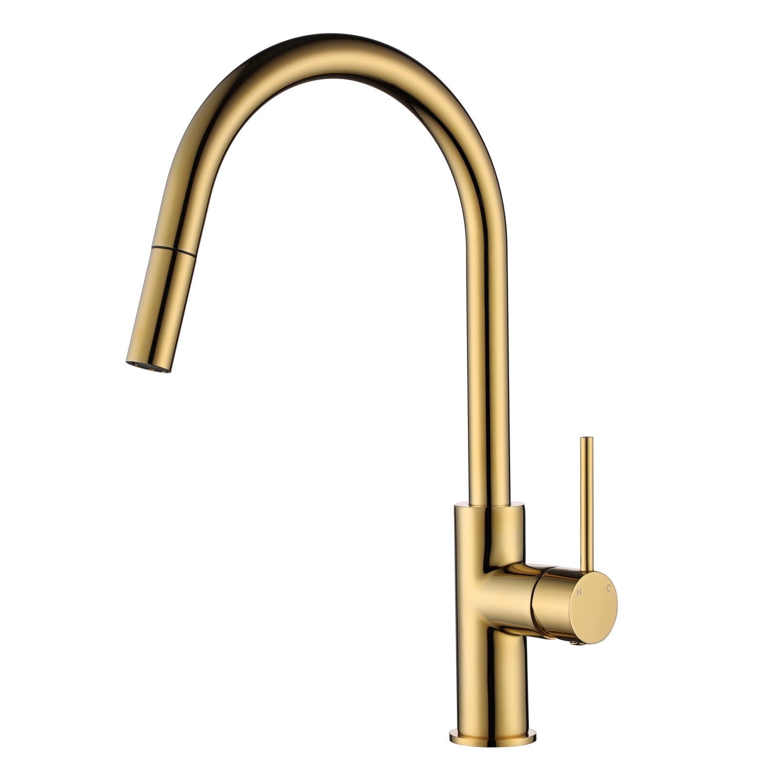 Modern National Star Mini Pull Out Kitchen Mixer Polished Brass