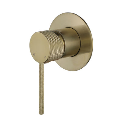Modern National Star Mini Shower Mixer With Knurled Handle Brushed Bronze