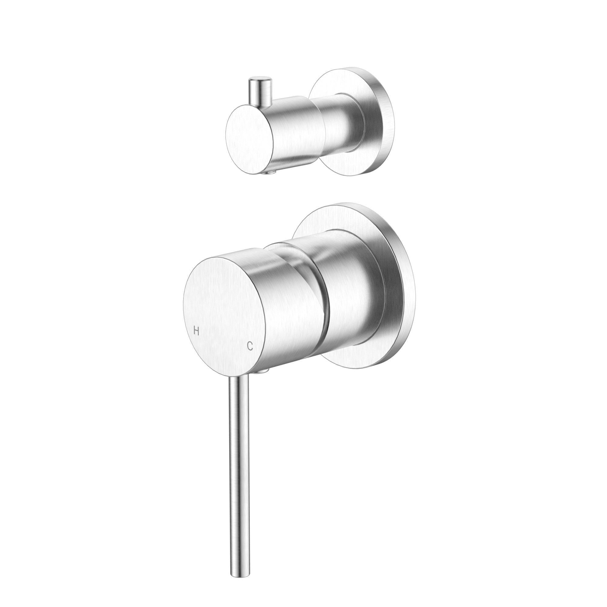 Modern National Star Mini Diverter Mixer Small Plate Brushed Chrome