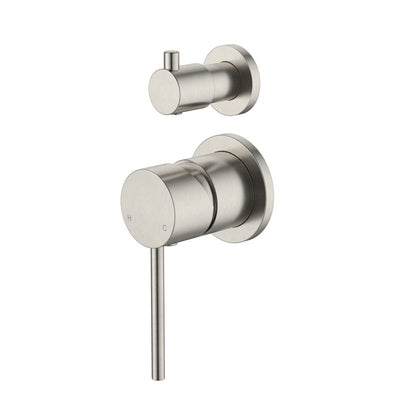 Modern National Star Mini Diverter Mixer Small Plate Brushed Nickel