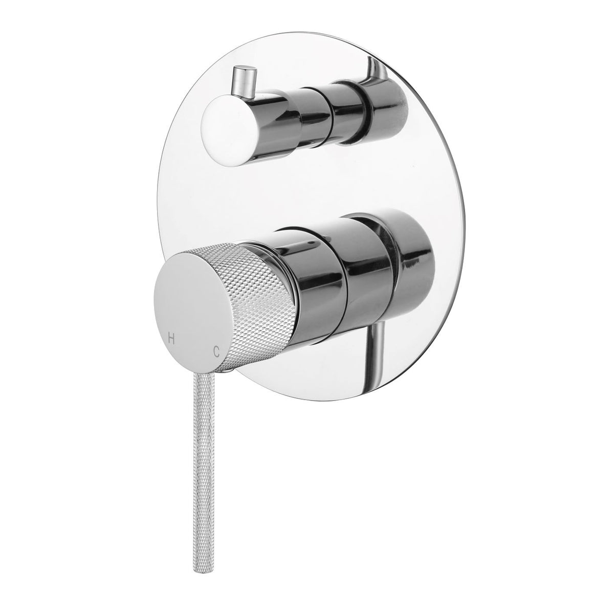 Modern National Star Mini Shower Diverter Mixer With Knurled Handle Chrome
