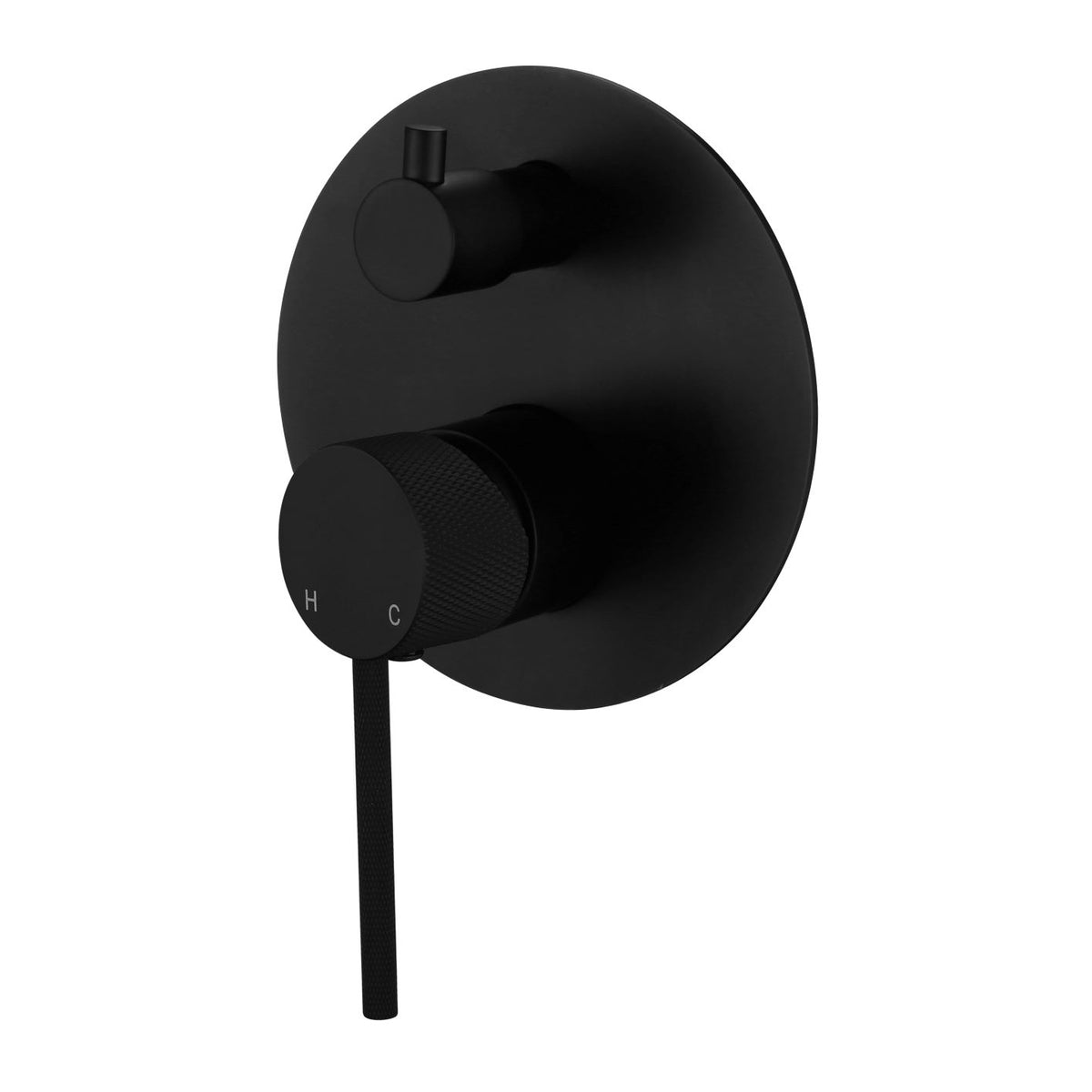 Modern National Star Mini Shower Diverter Mixer With Knurled Handle Matte Black