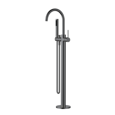 Modern National Star Mini Freestanding Bath Mixer With Hand Shower Gun Metal
