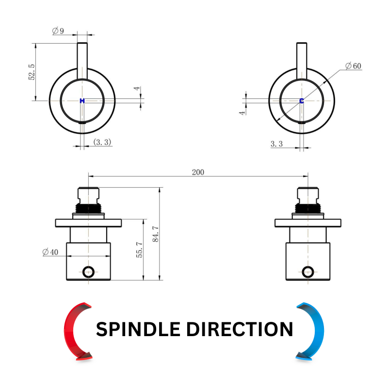 Modern National Star Mini Wall Top Assemblies Brushed Chrome