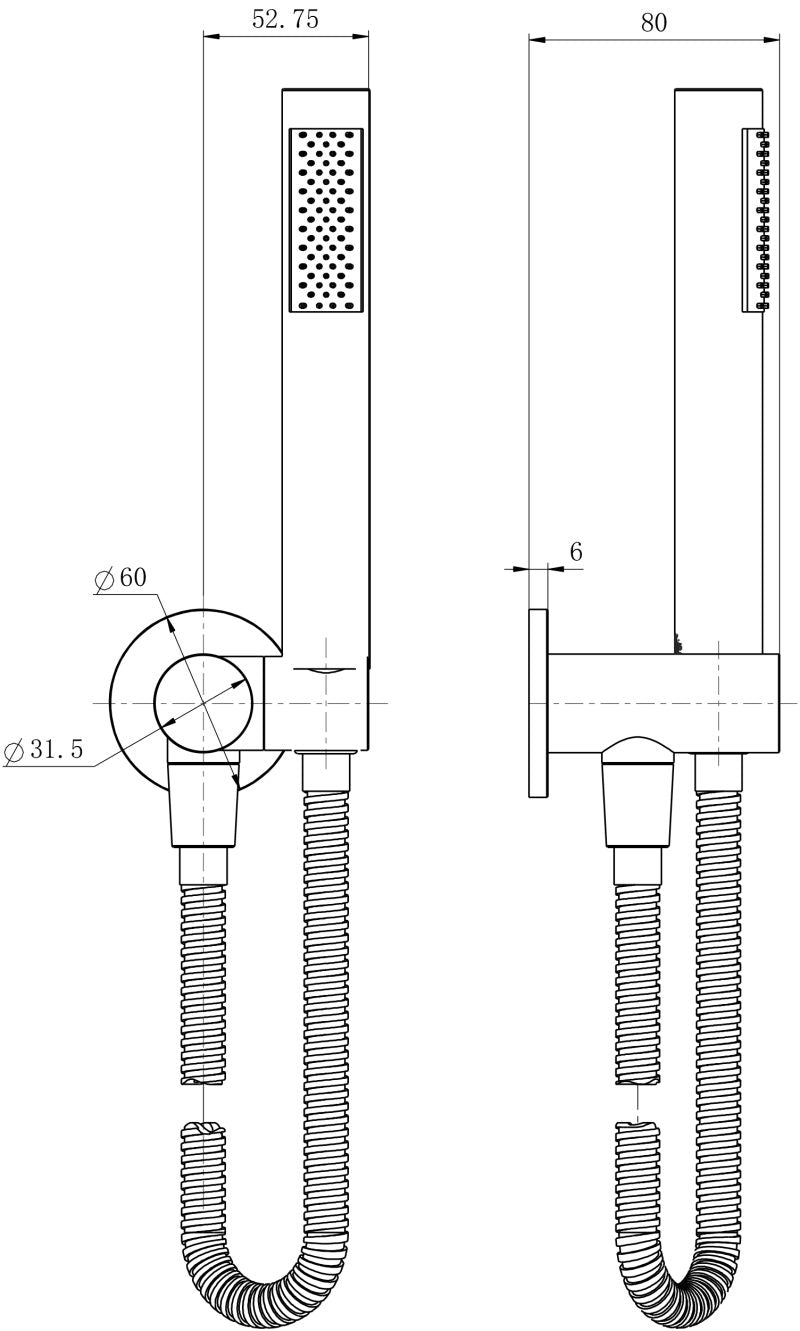 Modern National Star Mini Shower Bracket Polished Brass