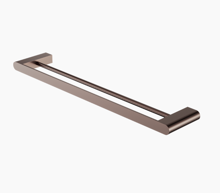 Nero Bianca Double Towel Rail 600/800mm - Brushed Bronze