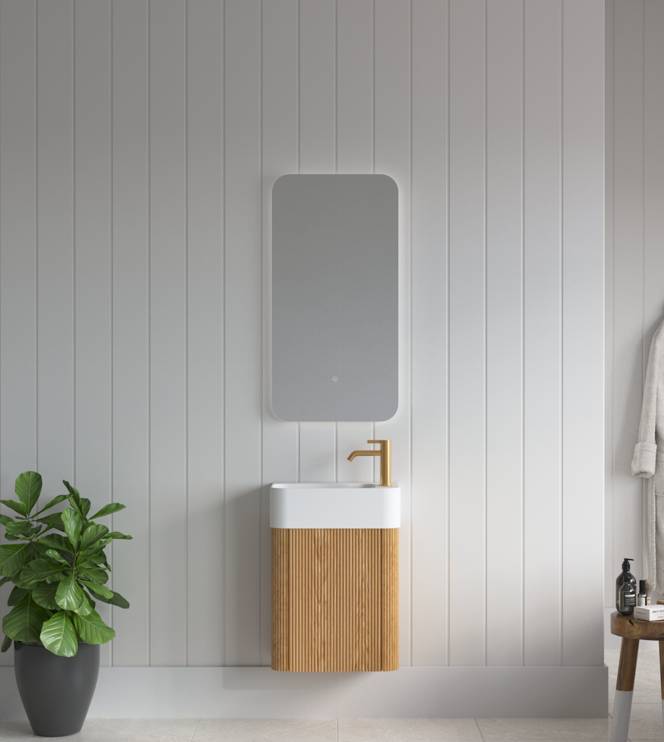 Mimi Portofino Space Saver Vanity Oak Right