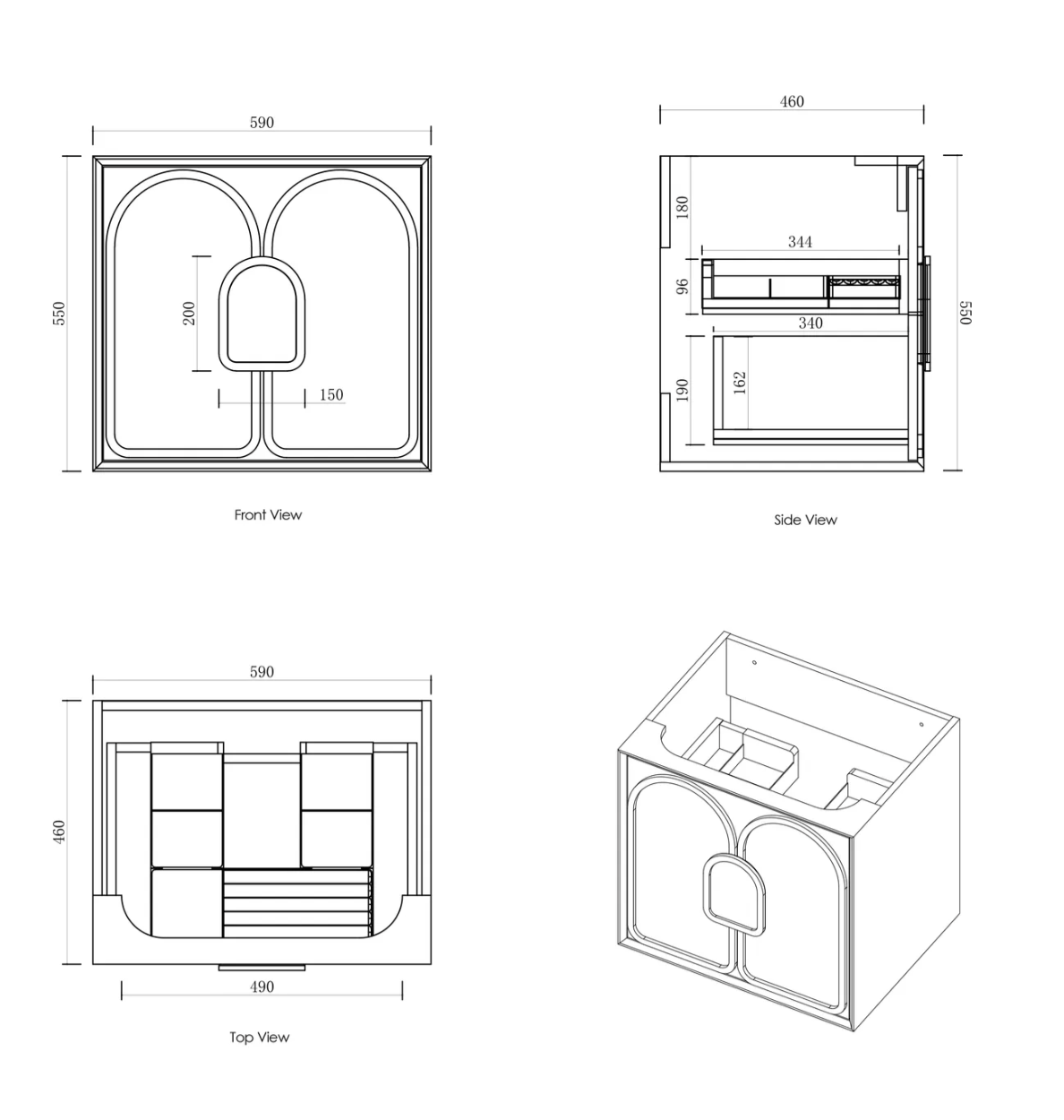 Otti Laguna Mark II Matte White Wall Hung Vanity