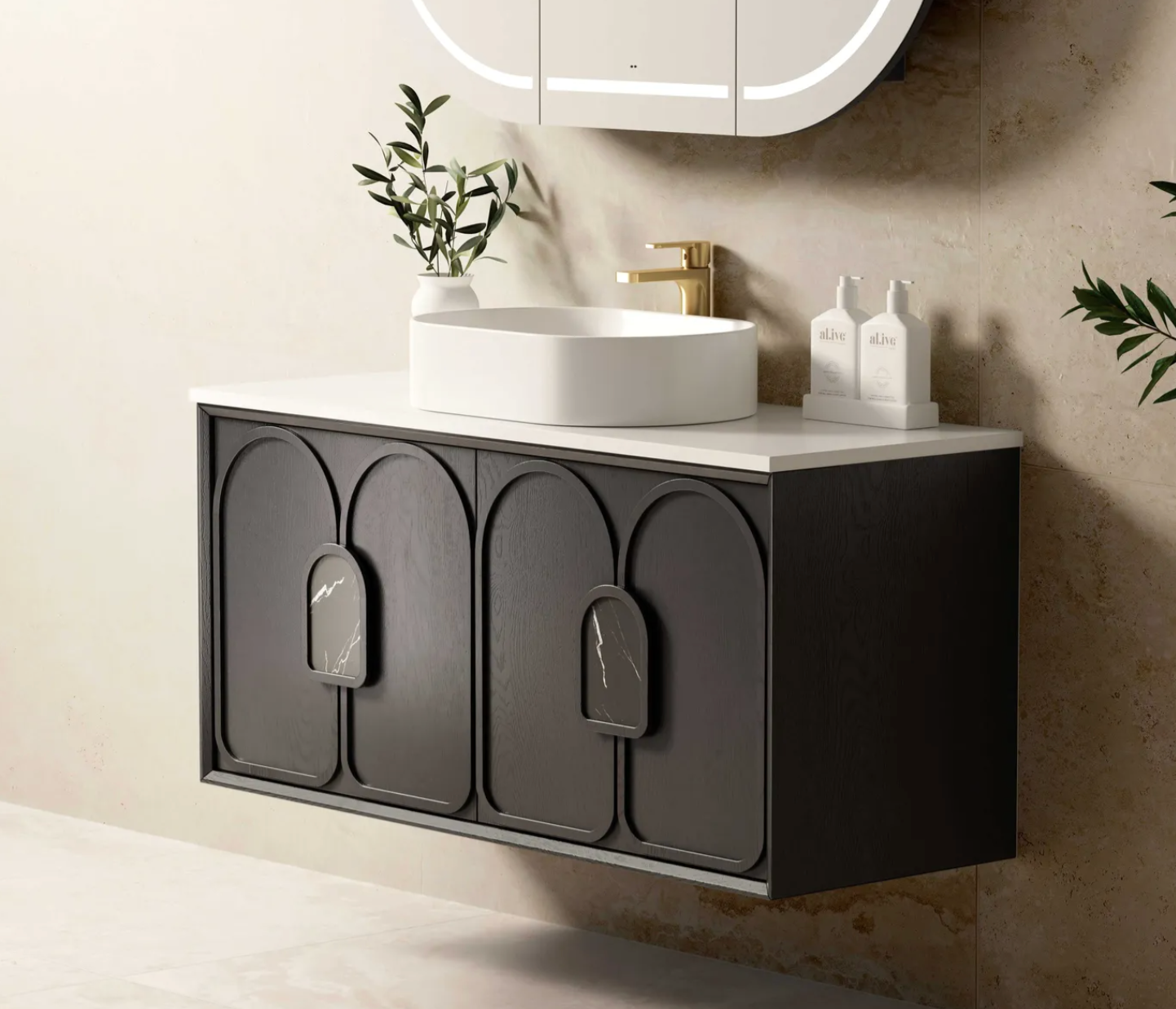 Otti Laguna Mark II Black Oak Wall Hung Vanity