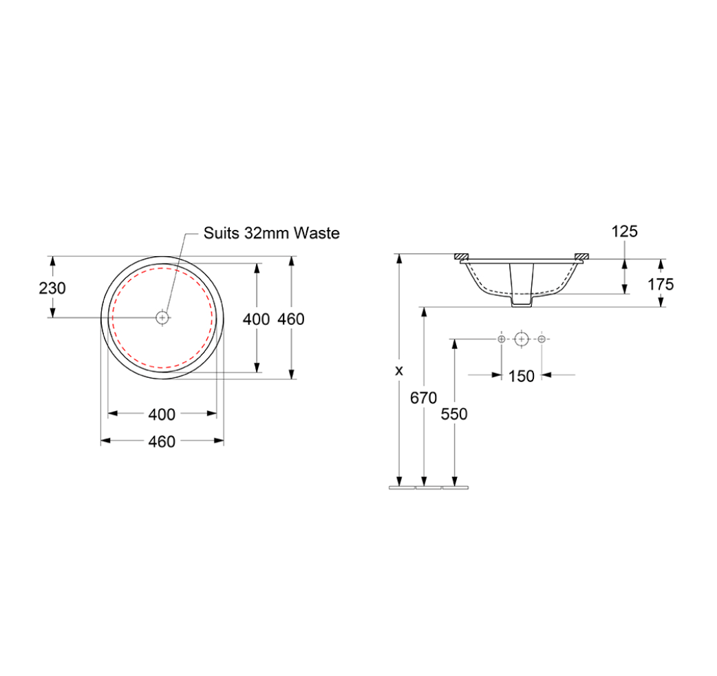 Villeroy & Boch Architectura 2.0 570 Oval Under Counter Basin