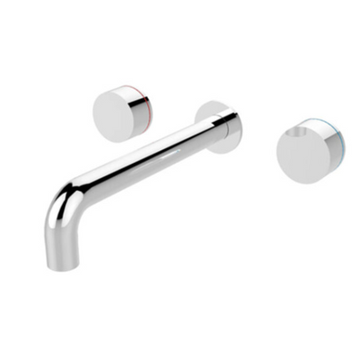 Nero Kara Wall Basin Set - Chrome