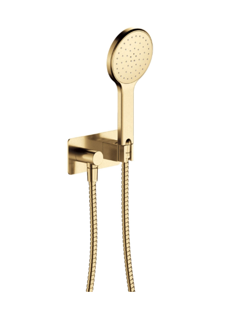 Fienza Kaya Hand Shower, Rectangular Plate, Urban Brass