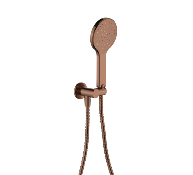 Fienza Kaya Hand Shower, Round Plate, Brushed Copper