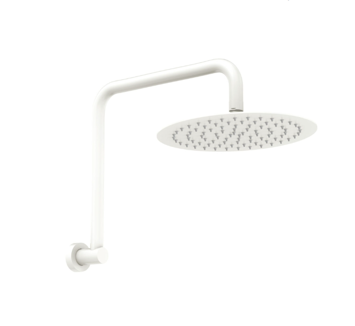 Fienza Kaya Gooseneck Shower Arm Set, Matte White