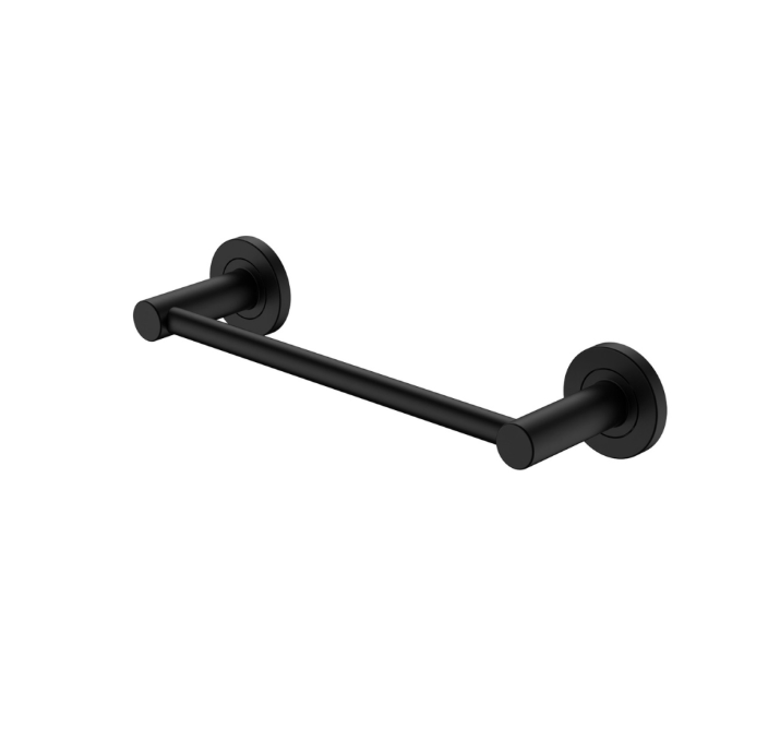 Fienza Kaya Single Towel Rail, 300mm, Matte Black