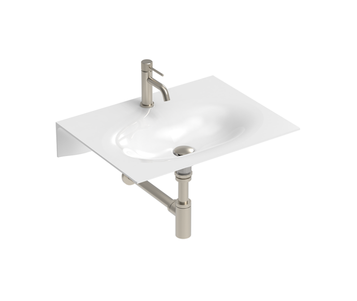 ADP Veil Gloss White Wall Hung Basin - 1 Tap Hole