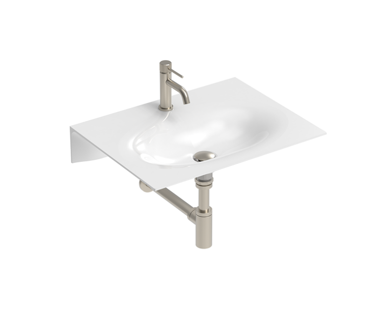 ADP Veil Gloss White Wall hung basin - 0 Tap Hole