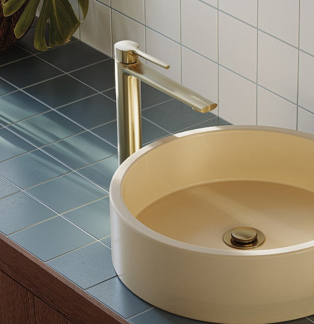Phoenix Vask Vessel Mixer Brushed Gold - Lead Free