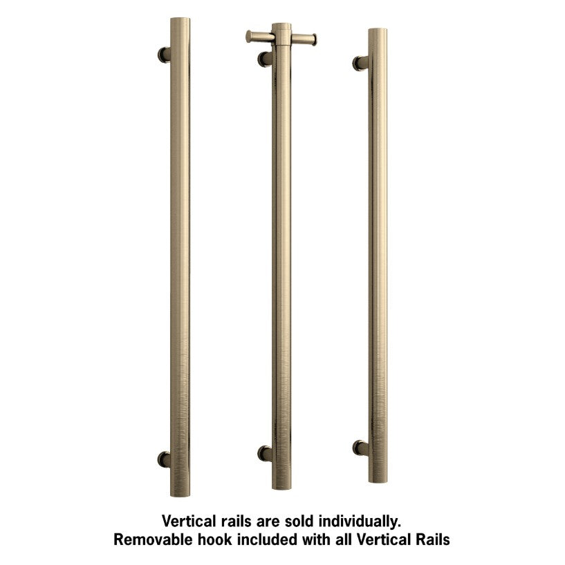 Thermogroup Round Heated Vertical Bar Rail 240V Brushed Brass