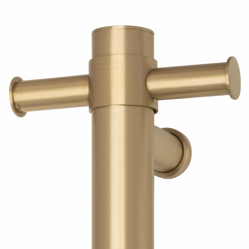 Thermogroup Round Heated Vertical Bar Rail 240V Brushed Brass