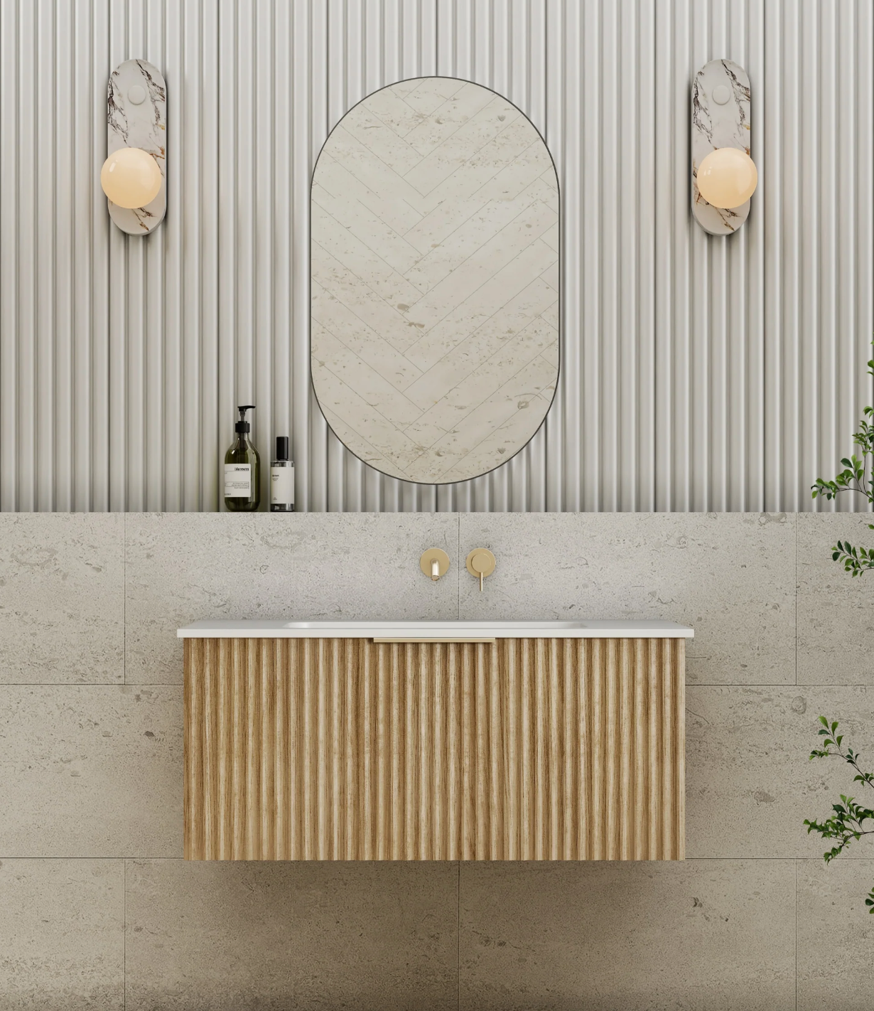 Cassa Design Capture Ensuite Wall Hung Natural Oak Vanity