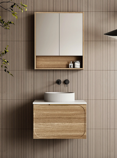 Cassa Design Cicero Wall Hung Natural Walnut Vanity