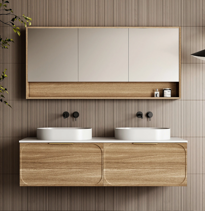 Cassa Design Cicero Wall Hung Natural Walnut Vanity