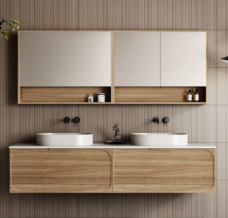 Cassa Design Cicero Wall Hung Natural Walnut Vanity