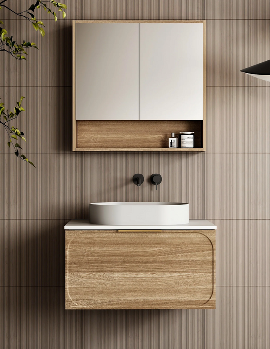 Cassa Design Cicero Wall Hung Natural Walnut Vanity