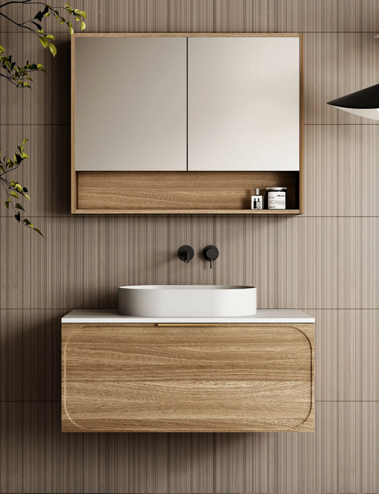 Cassa Design Cicero Wall Hung Natural Walnut Vanity