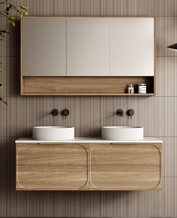Cassa Design Cicero Wall Hung Natural Walnut Vanity