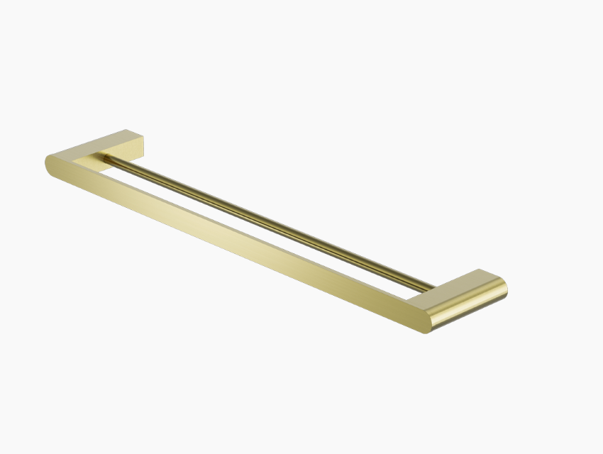 Nero Bianca Double Towel Rail 600mm - Brushed Gold