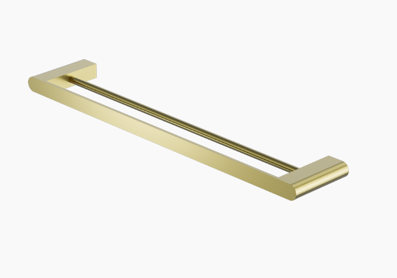 Nero Bianca Double Towel Rail 800mm - Brushed Gold