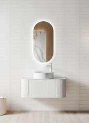 900mm Portofino White Flute Vanity Unit