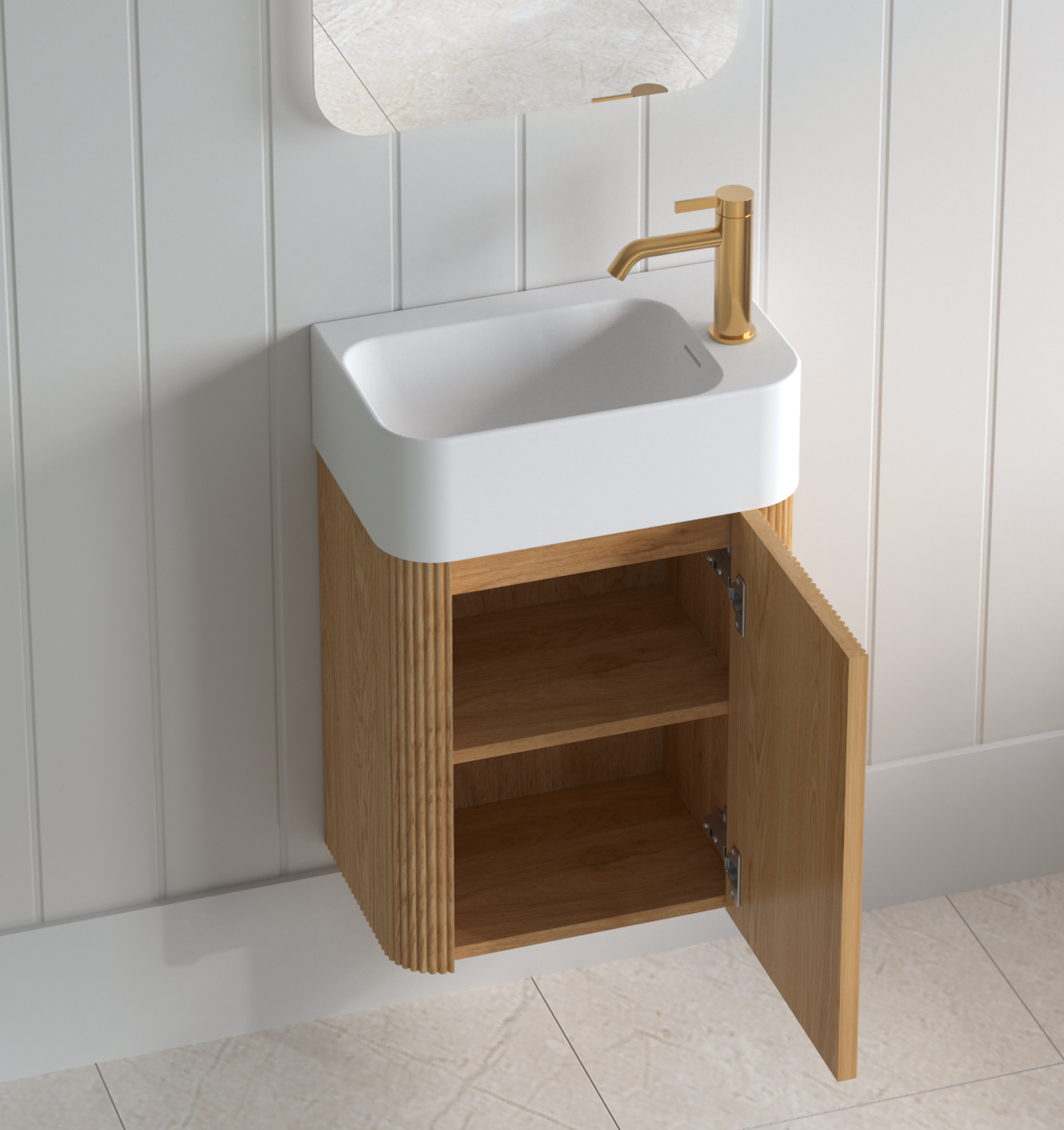 Mimi Portofino Space Saver Vanity Oak Right