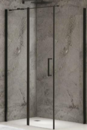 Hi Line Semi Frameless Shower Screen 1190 Black