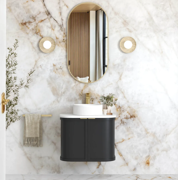 Otti Hampshire Black Wall Hung Curved Vanity