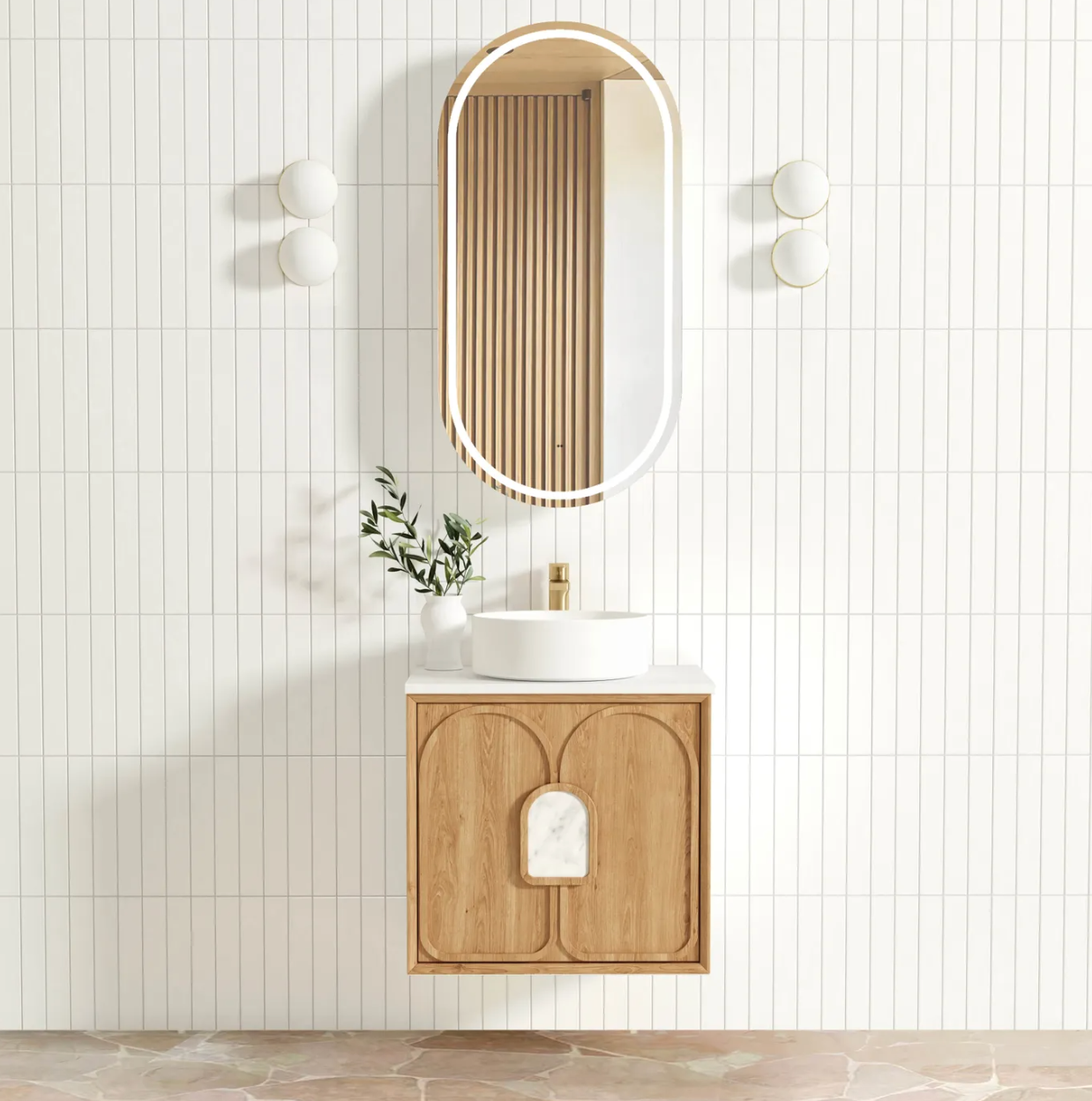 Otti Laguna Mark II Natural American Oak Wall Hung Vanity
