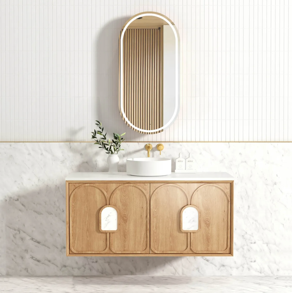 Otti Laguna Mark II Natural American Oak Wall Hung Vanity